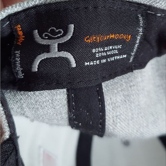 Hooey Gray and Black Snapback Hat with Orange Logo Flat Bill - Picture 6 of 7